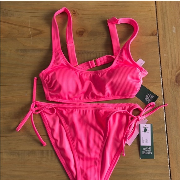 wild fable Swim Nwt Wild Fable Hot Pink Bikini Set Poshmark